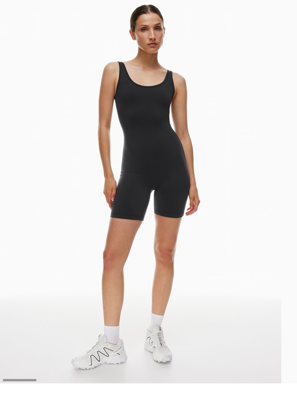 TNA Black Seamless Scoop-Neck Bodysuit Romper